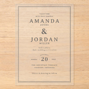 Faire invitation de mariage noir et blanc