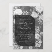 Faire invitation de mariage noir et blanc (Devant)