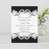 Faire invitation de mariage noir et blanc (Debout devant)