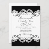 Faire invitation de mariage noir et blanc (Devant / Derrière)