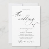 Faire invitation de mariage noir et blanc (Devant)