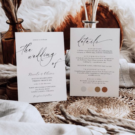 Faire invitation de mariage noir et blanc