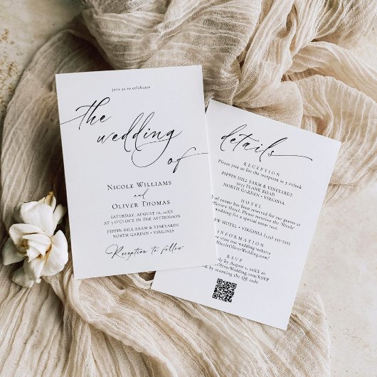 Faire invitation de mariage noir et blanc
