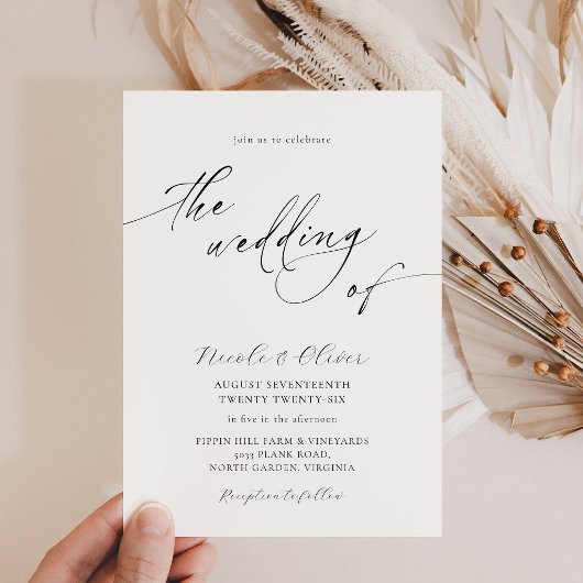 Faire invitation de mariage noir et blanc