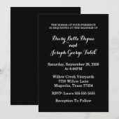 Faire invitation de mariage noir et blanc (Devant / Derrière)