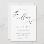 Faire invitation de mariage noir et blanc (Devant)