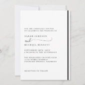 Faire invitation de mariage noir et blanc classiqu (Devant)