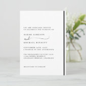 Faire invitation de mariage noir et blanc classiqu (Debout devant)