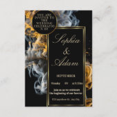 Faire invitation de mariage noir et or (Devant)