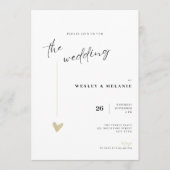 Faire invitation de mariage noir et or (Devant)