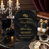 Faire invitation de mariage noir et or