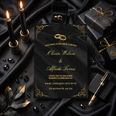 Faire invitation de mariage noir et or