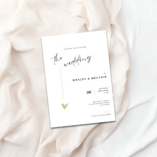 Faire invitation de mariage noir et or
