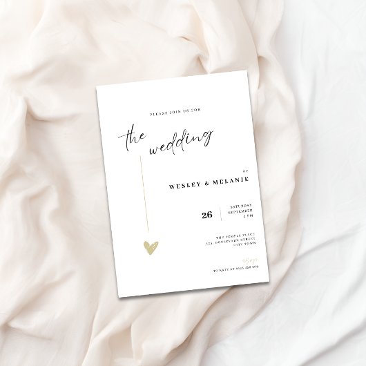 Faire invitation de mariage noir et or