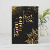 Faire invitation de mariage noir et or (Debout devant)