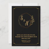 Faire invitation de mariage noir et or (Dos)