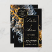 Faire invitation de mariage noir et or (Devant / Derrière)