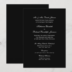 Faire invitation de mariage noir formel