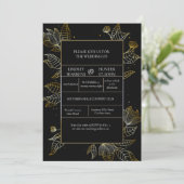 Faire invitation de mariage noir or (Debout devant)