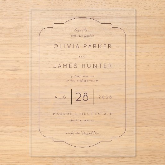 Faire Invitation de Mariage Ornée Beige (Recto)