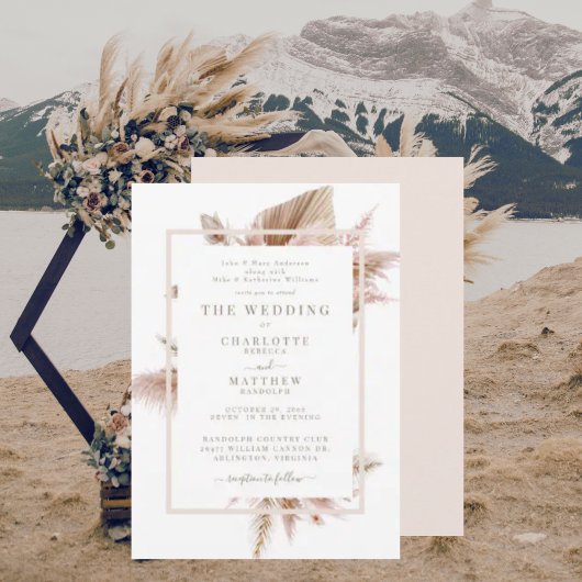 Faire invitation de mariage Pampas