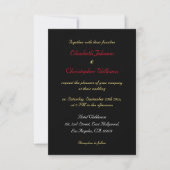 Faire invitation de mariage personnalisée noire et (Devant)