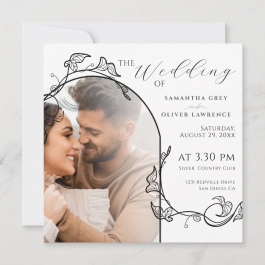 Faire invitation de mariage photo simple (Devant)