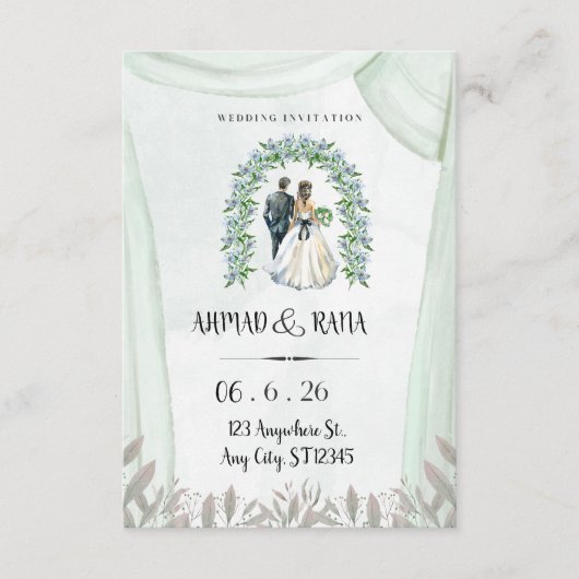 Faire invitation de mariage pour mariée & marié (Devant)