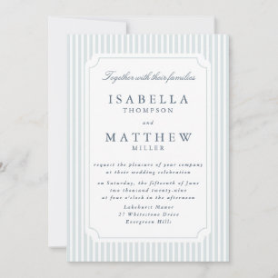 Faire invitation de mariage rayée Cadre classique