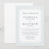 Faire invitation de mariage rayée Cadre classique (Devant / Derrière)