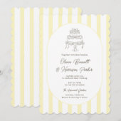 Faire invitation de mariage rayée jaune avec fanta (Devant / Derrière)