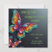 Faire invitation de mariage Romantique Papillon Ca (Devant)