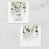 Faire invitation de mariage Rose Blanche Élégante (Devant / Derrière)