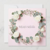 Faire invitation de mariage Rose Blanche & Eucalyp (Dos)