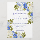 Faire invitation de mariage Rose Bleue (Devant)