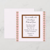 Faire invitation de mariage rose et chocolat (Devant / Derrière)