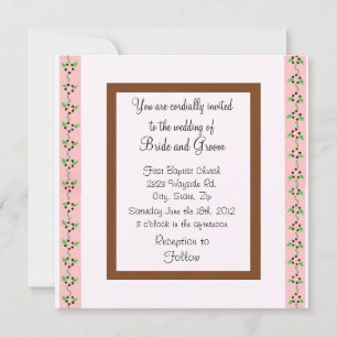 Faire invitation de mariage rose et chocolat