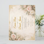 Faire invitation de mariage rose et or | (Debout devant)