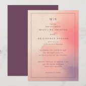 Faire invitation de mariage rose pêche élégant (Devant / Derrière)