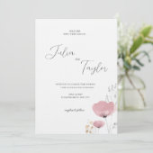Faire invitation de mariage rose rose tendre (Debout devant)