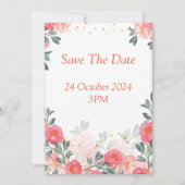 Faire invitation de mariage, roses rouges sur fond (Dos)