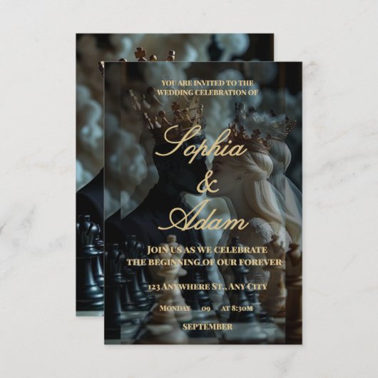 Faire invitation de mariage royal (Devant / Derrière)