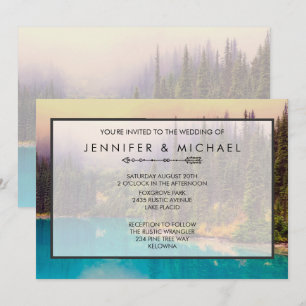 Faire invitation de mariage rustique avec paysage