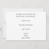 Faire invitation de mariage rustique western (Dos)