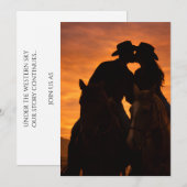 Faire invitation de mariage rustique western (Devant / Derrière)