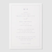 Faire invitation de mariage sérif bleu marine élég (Recto)