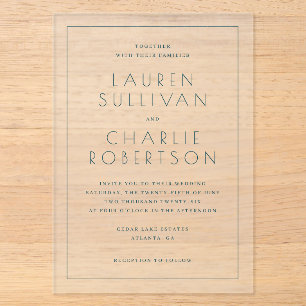 Faire Invitation de Mariage Serif Noir