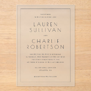 Faire invitation de mariage sérif noir élégant