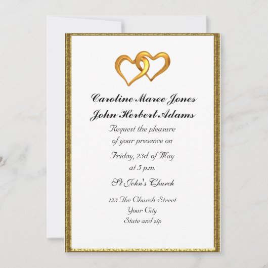 Faire invitation de mariage simple blanc (Devant)