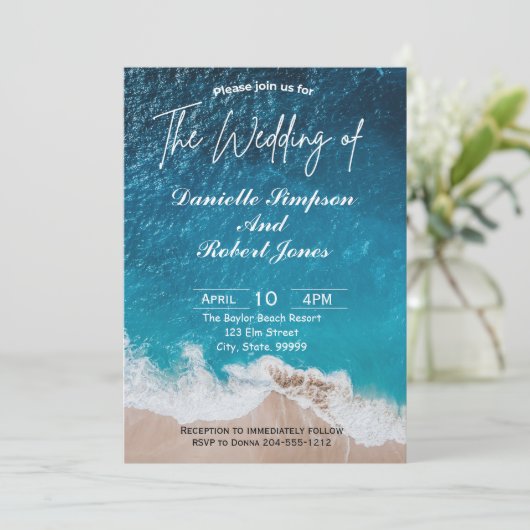 Faire invitation de mariage sur la plage (Debout devant)